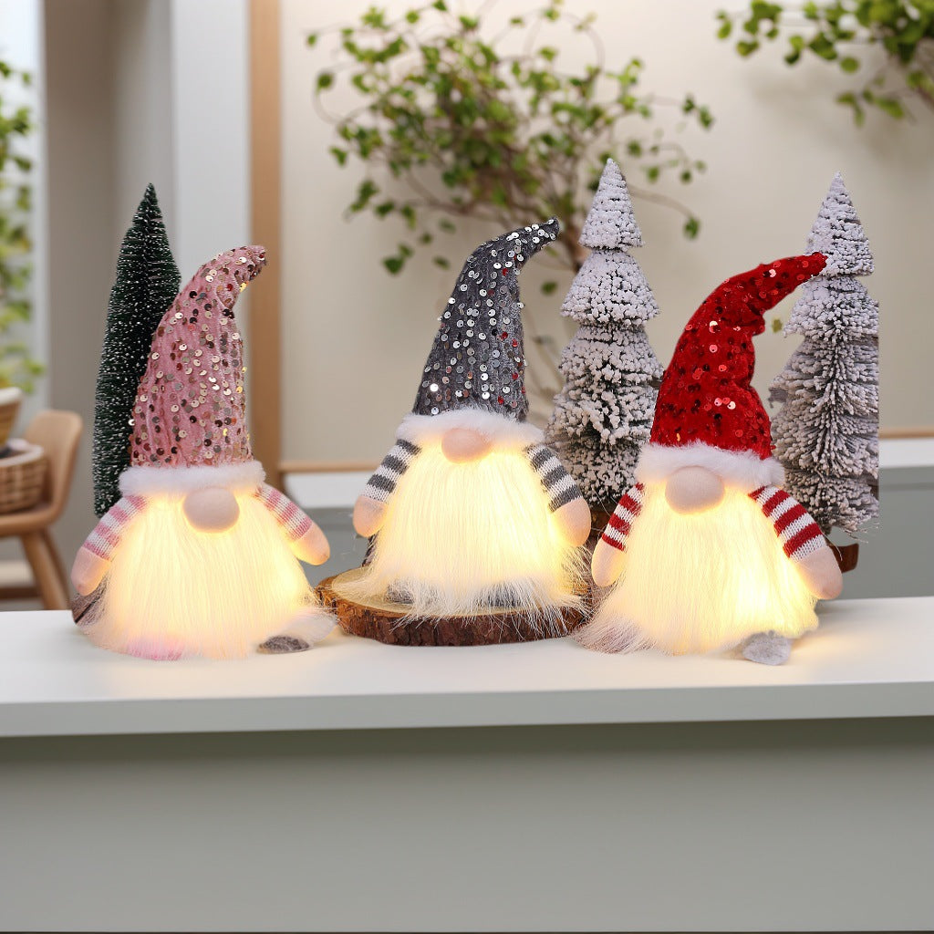 Light-Up Christmas Gnome Decoration Set - 2 Pcs