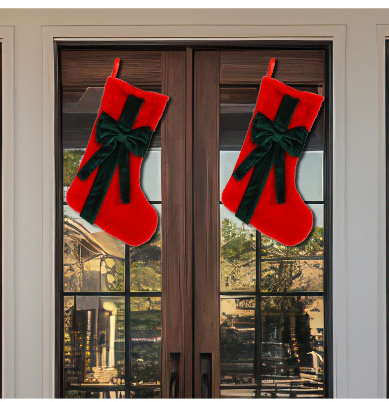 Luxurious Velvet Christmas Stockings with Bow