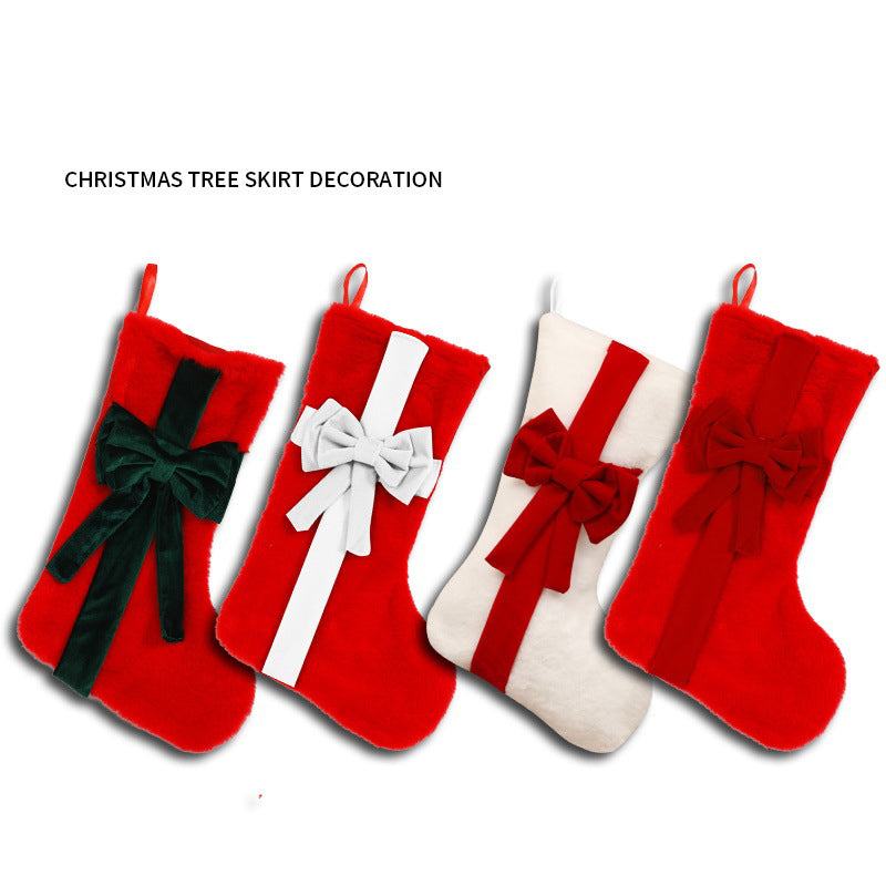 Luxurious Velvet Christmas Stockings with Bow