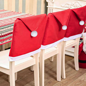 Festive Santa Hat Dining Chair Covers - Set of 8