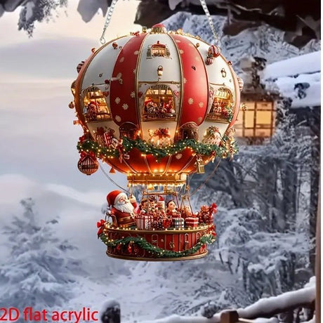 Whimsical Santa Hot Air Balloon Ornament