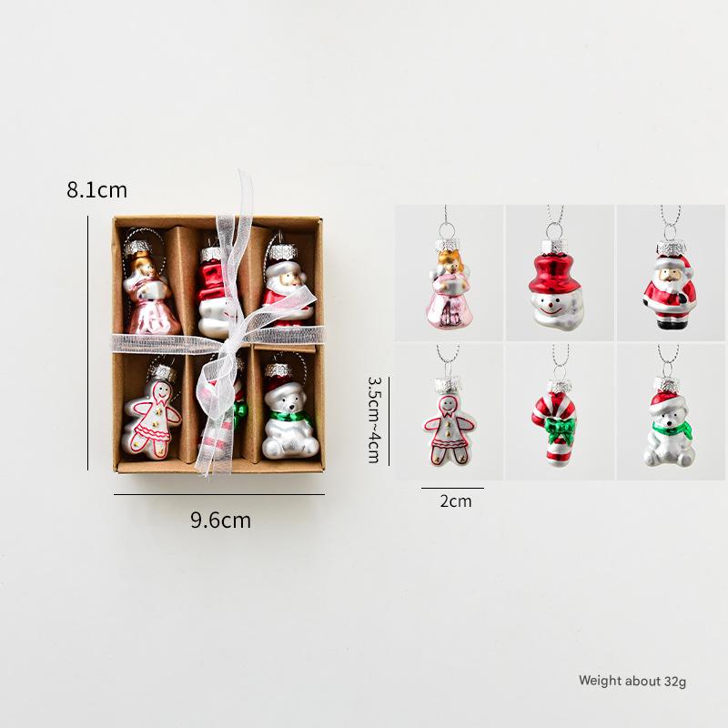 Dainty Miniature Christmas Ornament Set - 6pcs