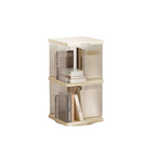 Cream White 2-Layer Rotating Bookshelf