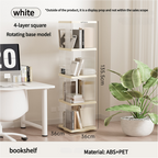 360-Degree Rotating Cream White Bookshelf