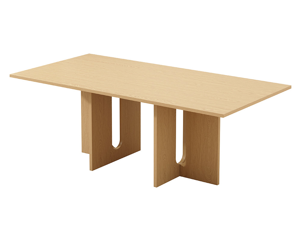 Elegant Oak Melamine Dining Table for Six