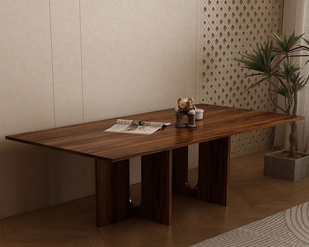 Elegant Oak Melamine 8-Seater Dining Table