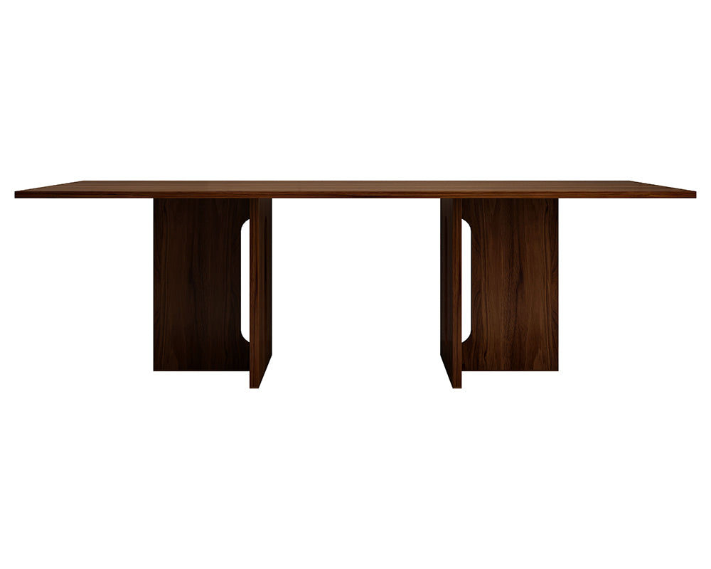 Elegant Walnut Melamine 8-Seater Dining Table