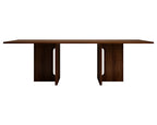 Elegant Walnut Melamine 8-Seater Dining Table