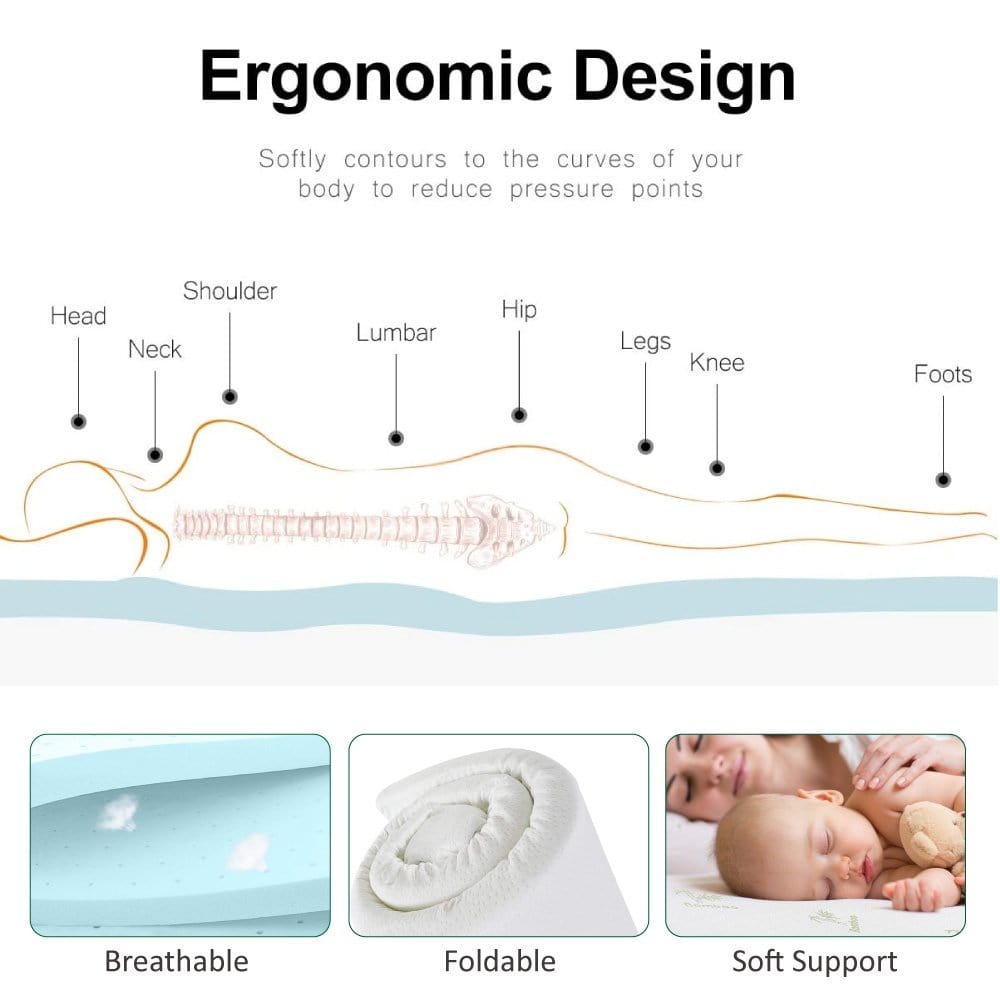 Premium Bamboo Memory Foam Mattress Topper