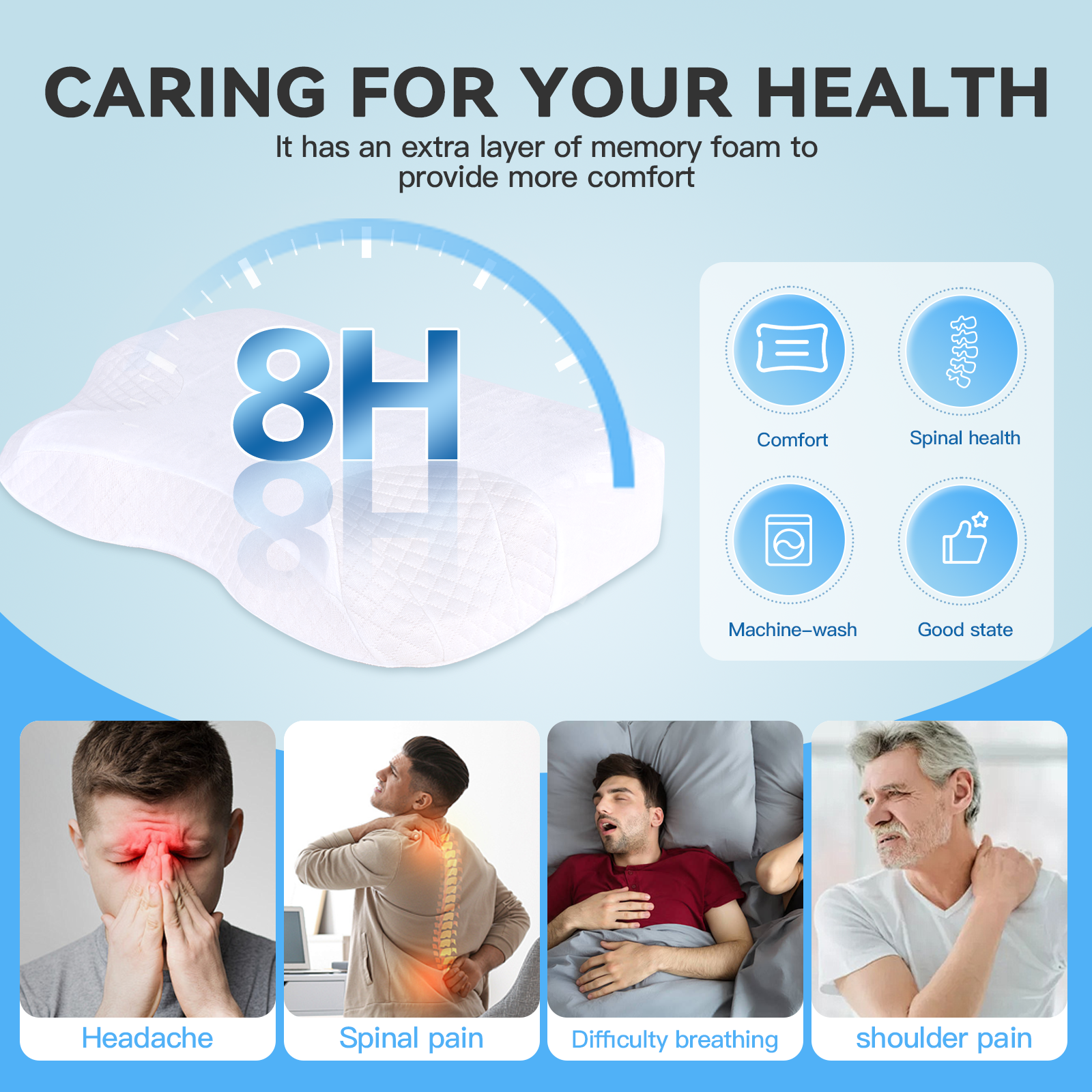 CPAP Contour Memory Foam Sleep Pillow