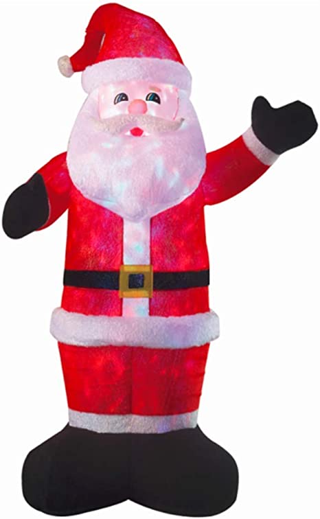 Deluxe Inflatable Plush Santa with Disco Lights