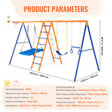 VEVOR 6-in-1 Metal Swing Set for Children