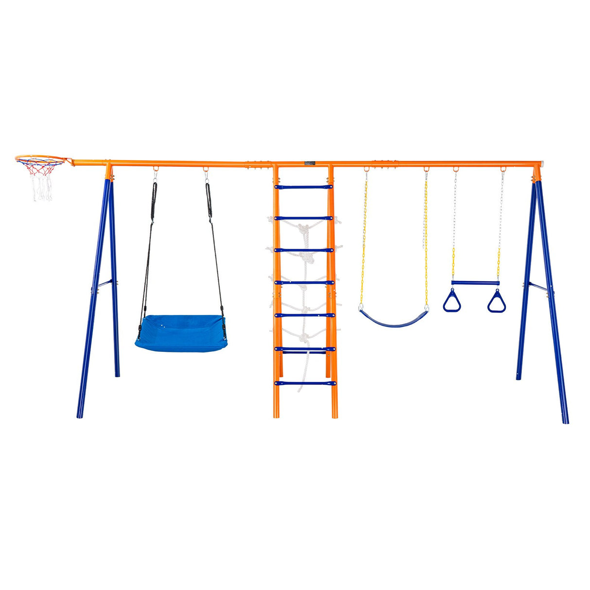 VEVOR 6-in-1 Metal Swing Set for Children