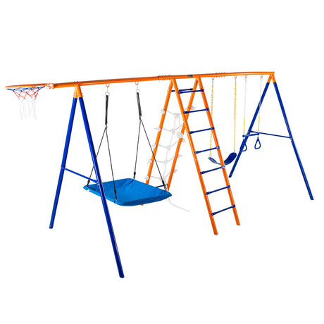 VEVOR 6-in-1 Metal Swing Set for Children