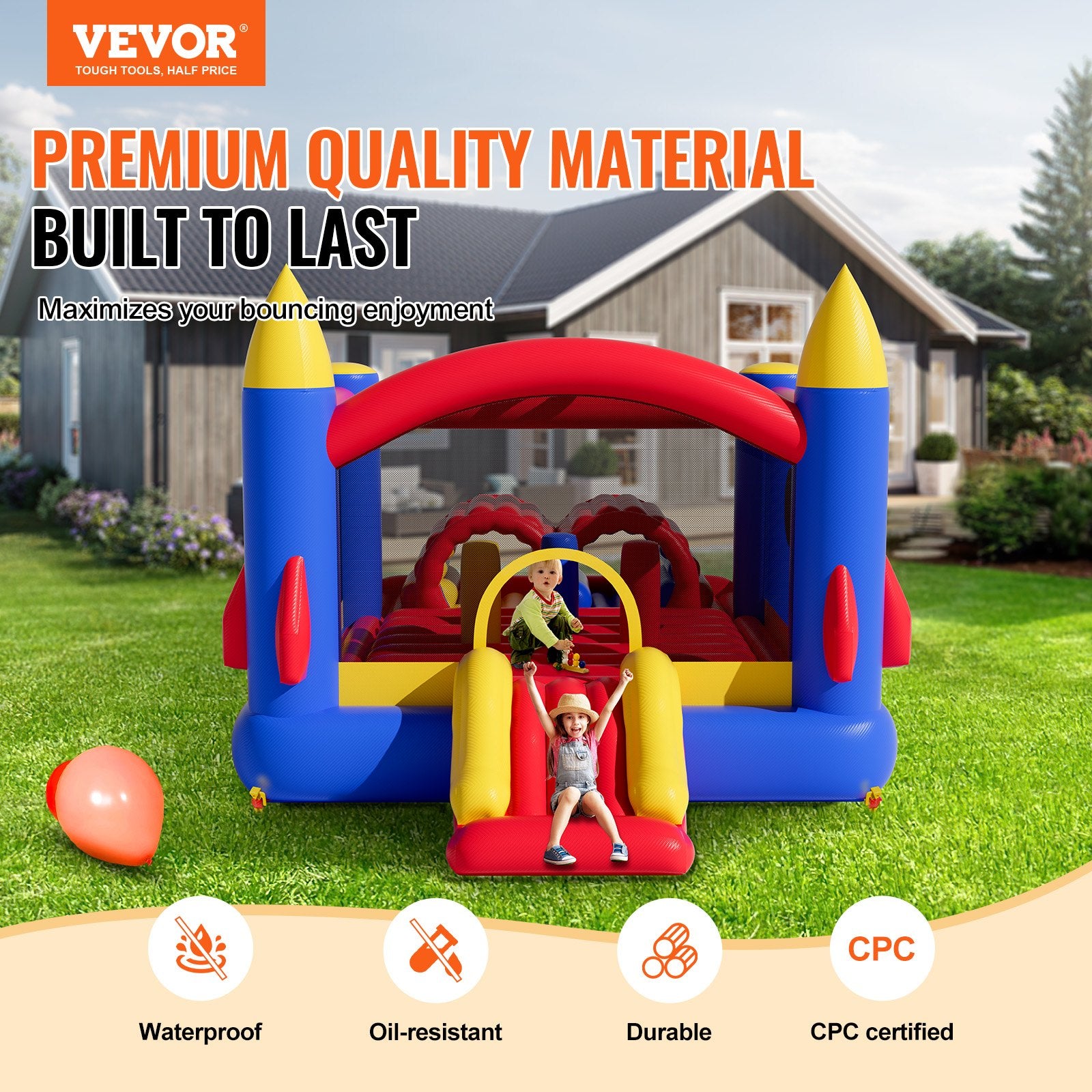 VEVOR Inflatable Bounce House with Slide