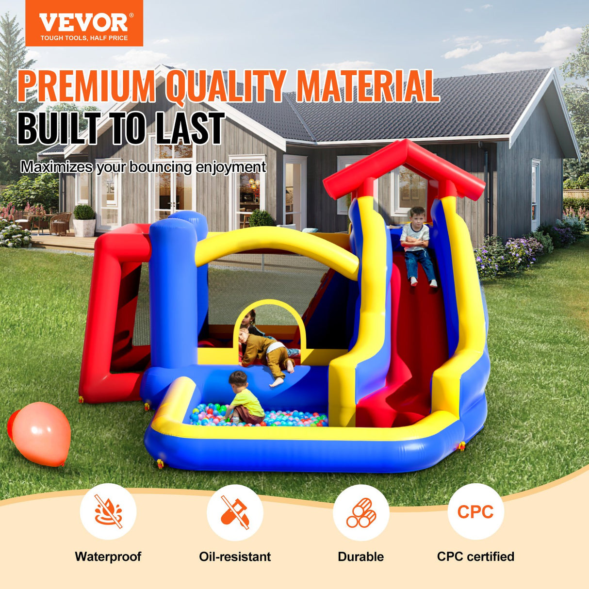 VEVOR Inflatable Bounce House with Slide
