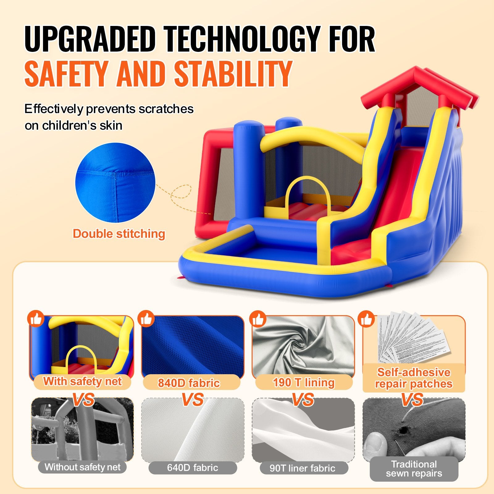 VEVOR Inflatable Bounce House with Slide