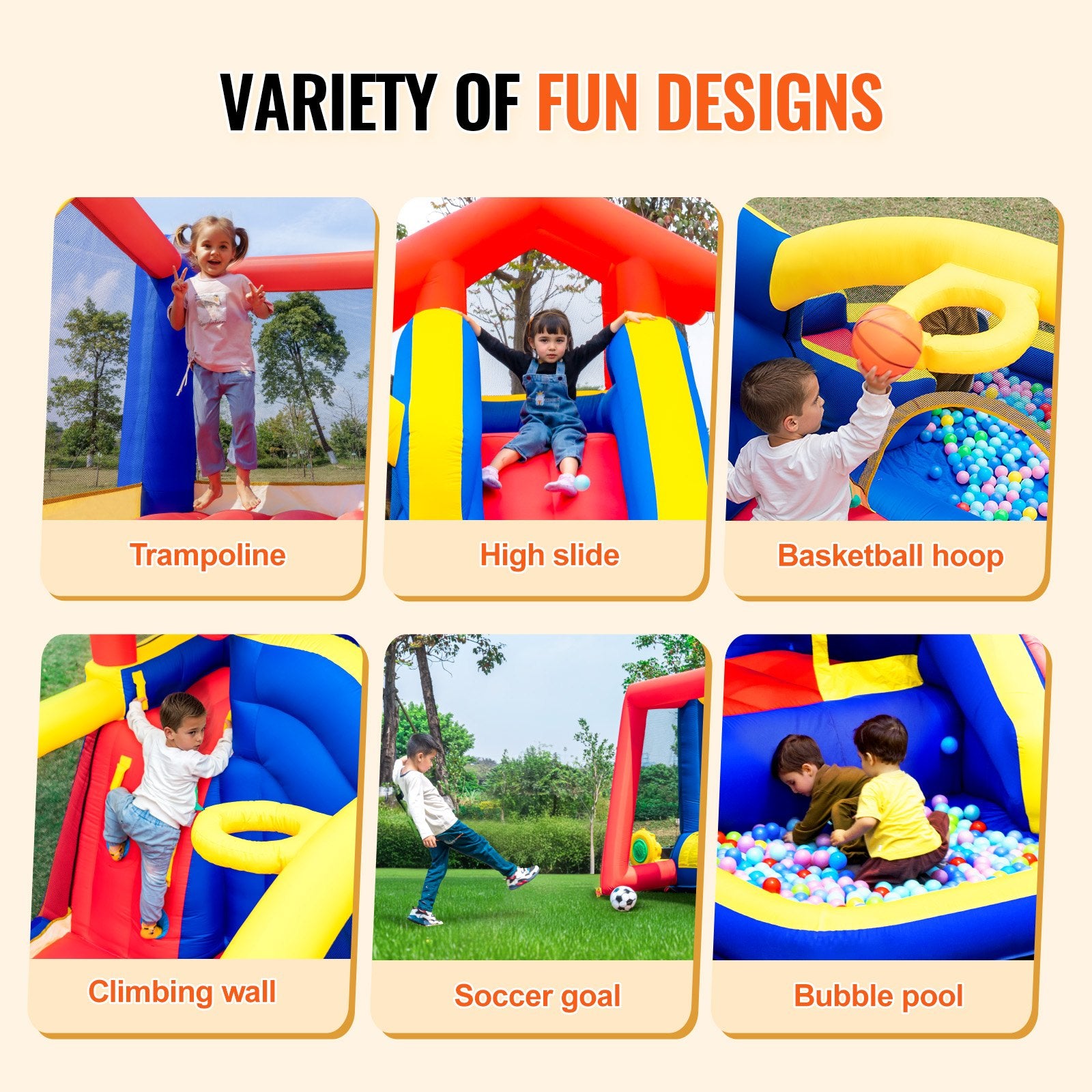 VEVOR Inflatable Bounce House with Slide