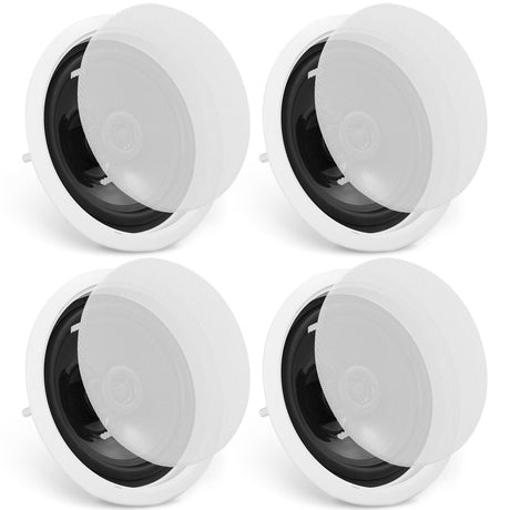 VEVOR 4 PCs 165.1 mm Bluetooth in Ceiling Speakers, 150W, Flush Mount Ceiling & in-Wall Speaker System with Impedance 89dB Sensitivity, for Home Kitchen Living Room Bedroom or Covered Porches