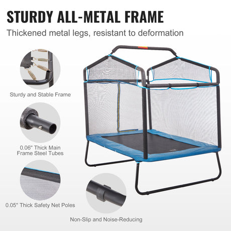 VEVOR 6FT Kids Trampoline with Safety Net