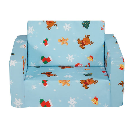 VEVOR Baby Chair Foldable 2-in-1 Baby Lounger Couch Cartoon Kids Sofa Pink