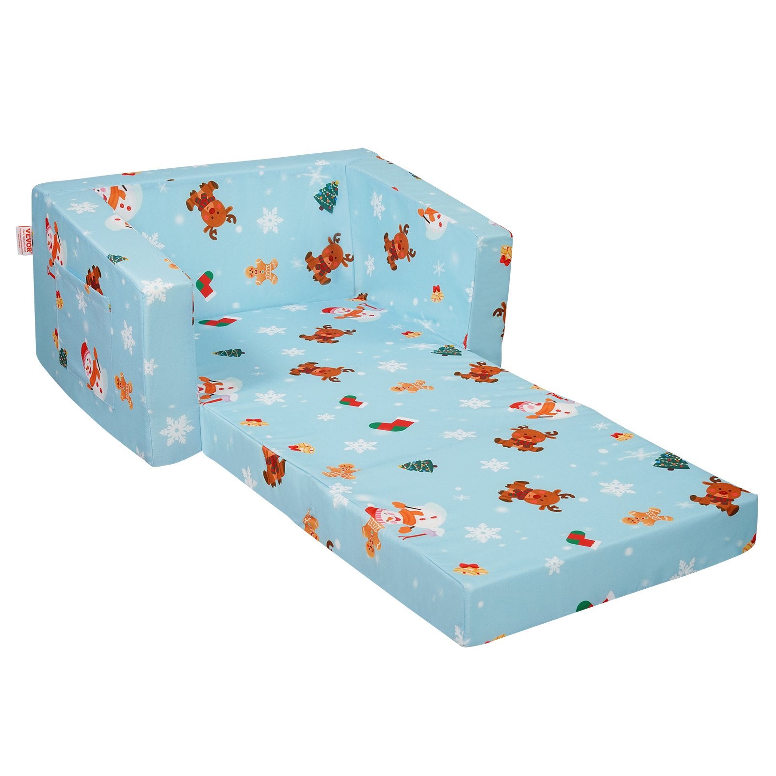 VEVOR Baby Chair Foldable 2-in-1 Baby Lounger Couch Cartoon Kids Sofa Pink