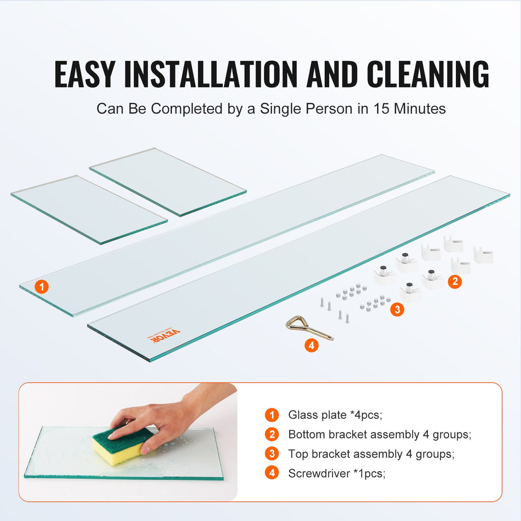 Clear Tempered Glass Wind Guard for Fire Pit