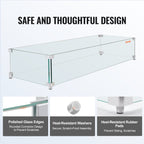 Clear Tempered Glass Wind Guard for Fire Pit