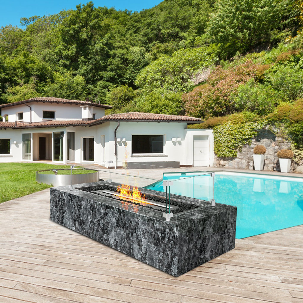 Clear Tempered Glass Wind Guard for Fire Pit