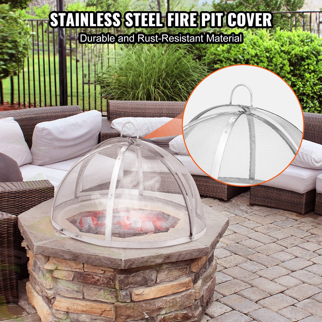 40" Stainless Steel Firepit Spark Screen Lid