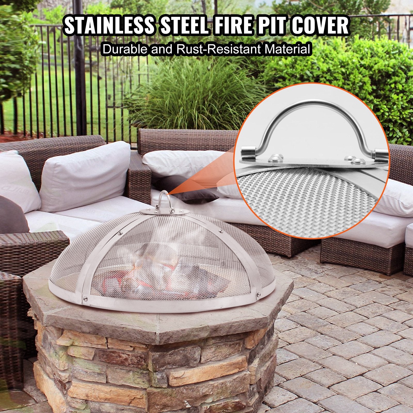 36-Inch Round Heavy Duty Fire Pit Spark Screen