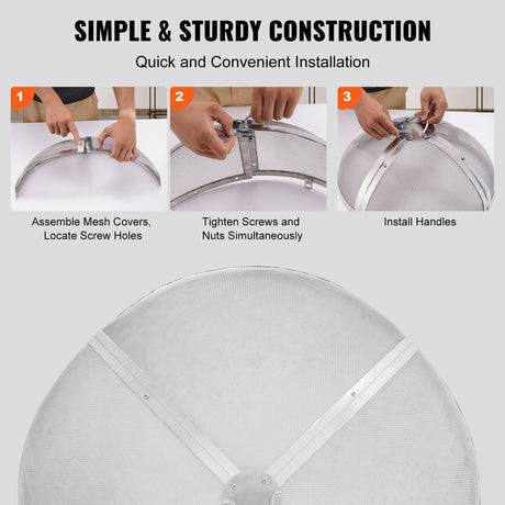 40-Inch Round Heavy-Duty Fire Pit Spark Screen