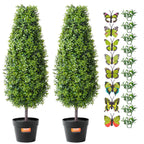 VEVOR 2 Pack 91.4cm Artificial Boxwood Topiary Tree Faux Plant UV Decor In/Outdoor