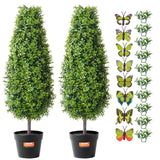 VEVOR 2 Pack 91.4cm Artificial Boxwood Topiary Tree Faux Plant UV Decor In/Outdoor