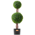 VEVOR 2 Pack 91.4cm Artificial Boxwood Topiary Tree Faux Plant UV Decor In/Outdoor