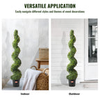 VEVOR 2 Pack 152.4cm Artificial Boxwood Topiary Tree Faux Plant UV Decor In/Outdoor