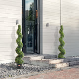 VEVOR 2 Pack 152.4cm Artificial Boxwood Topiary Tree Faux Plant UV Decor In/Outdoor