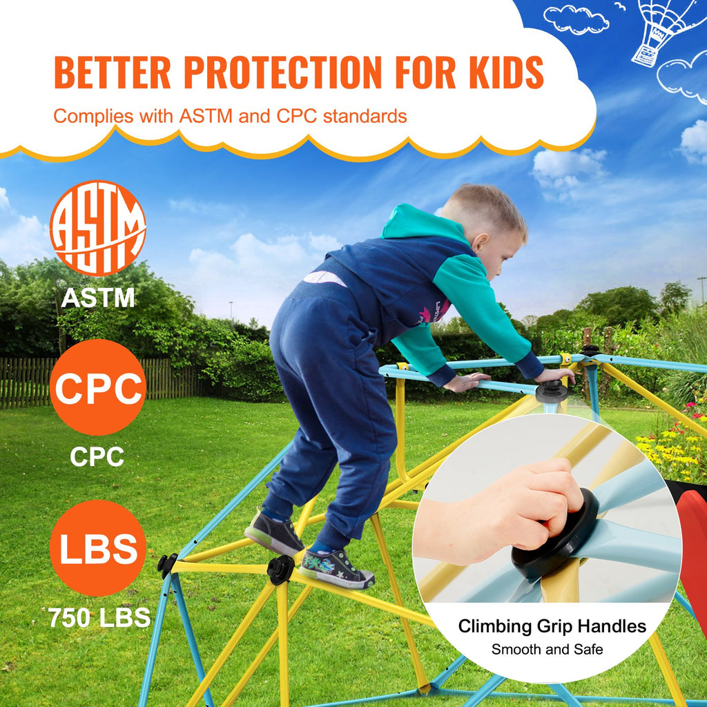 VEVOR 8FT Geometric Climbing Dome with Slide