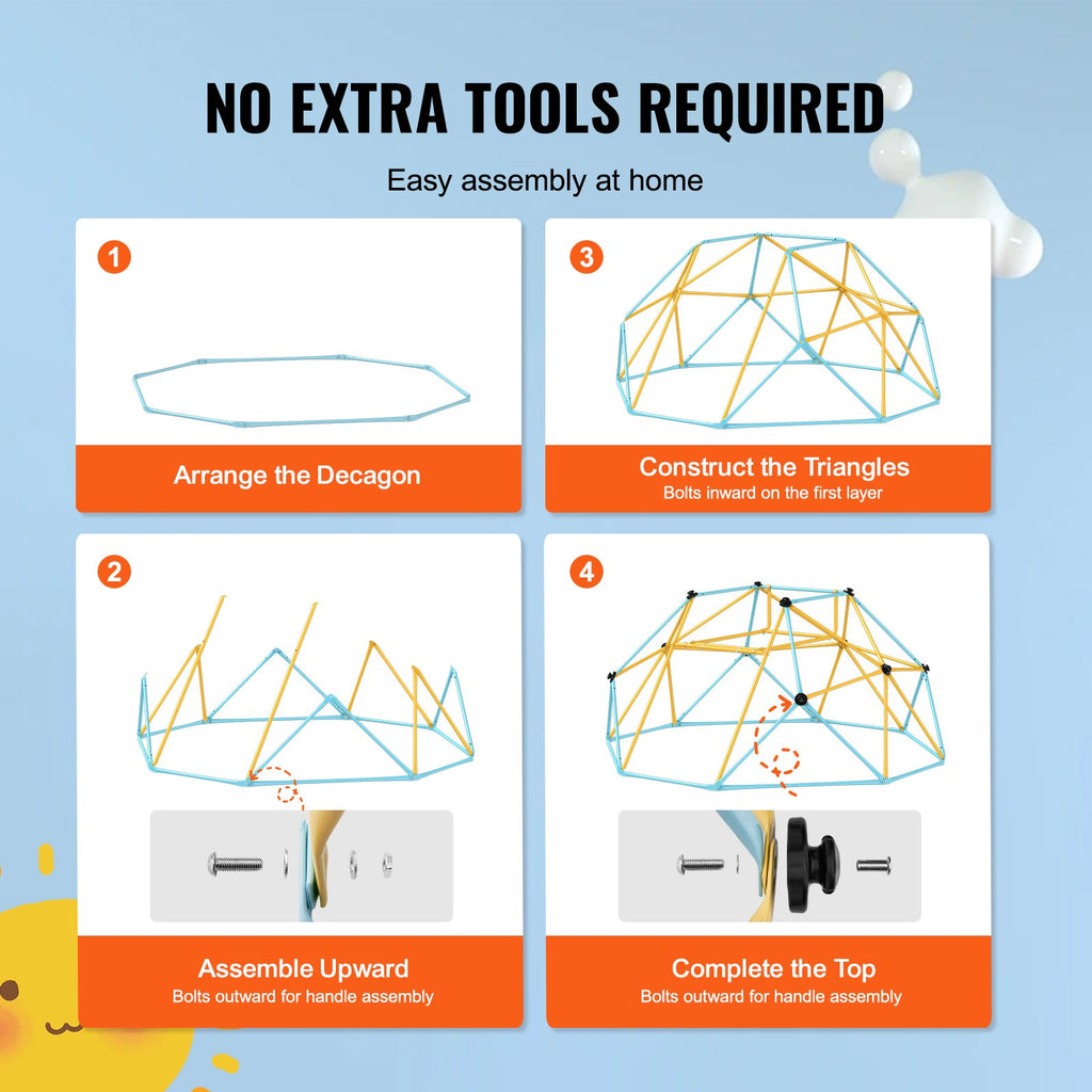 VEVOR 8FT Geometric Climbing Dome with Slide