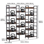 VEVOR Rustic 14-Tier Metal Bookshelf