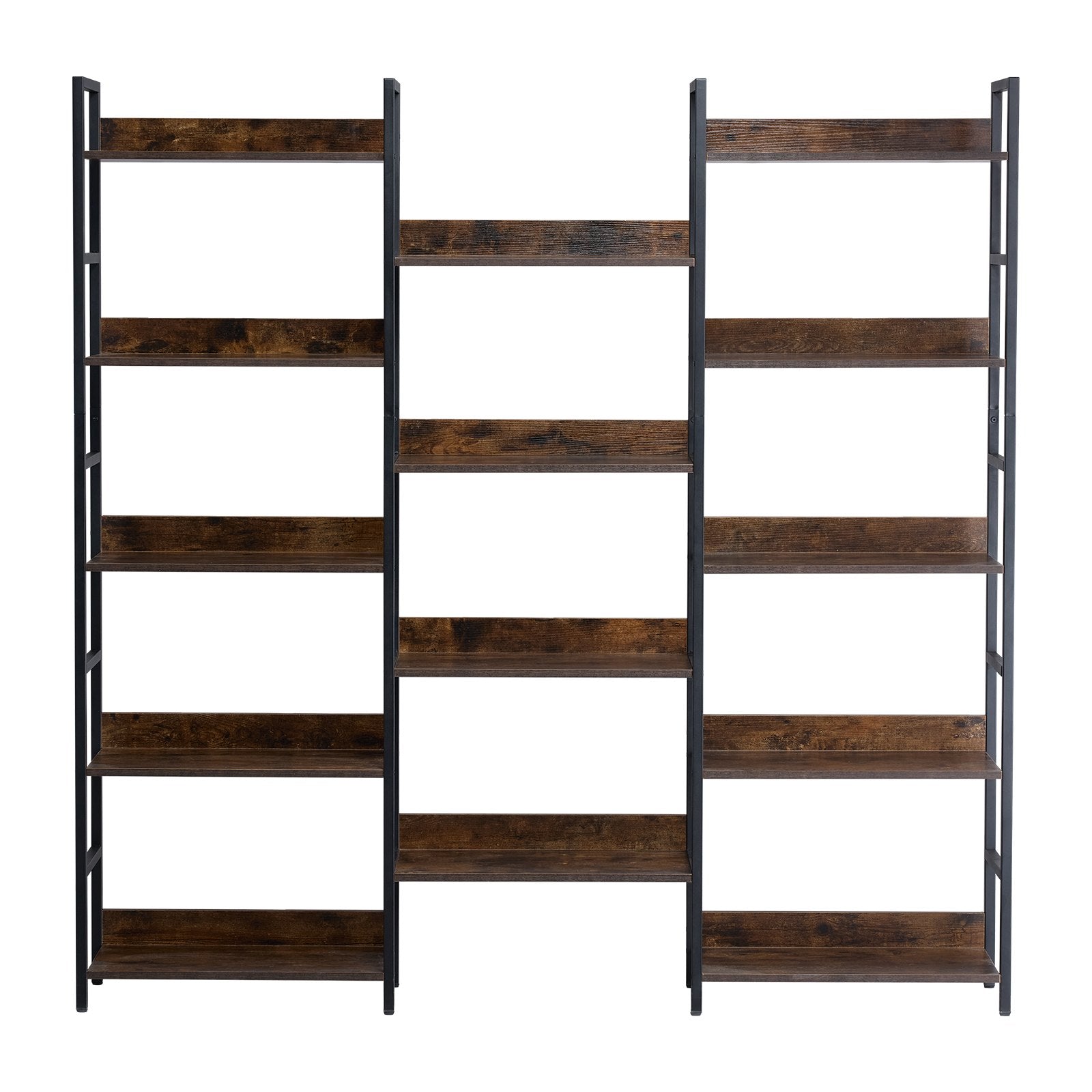 VEVOR Rustic 14-Tier Metal Bookshelf