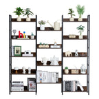 VEVOR Rustic 14-Tier Metal Bookshelf