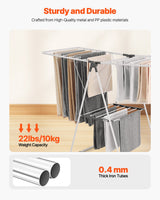 2-Tier Foldable Clothes Drying Rack with Clips