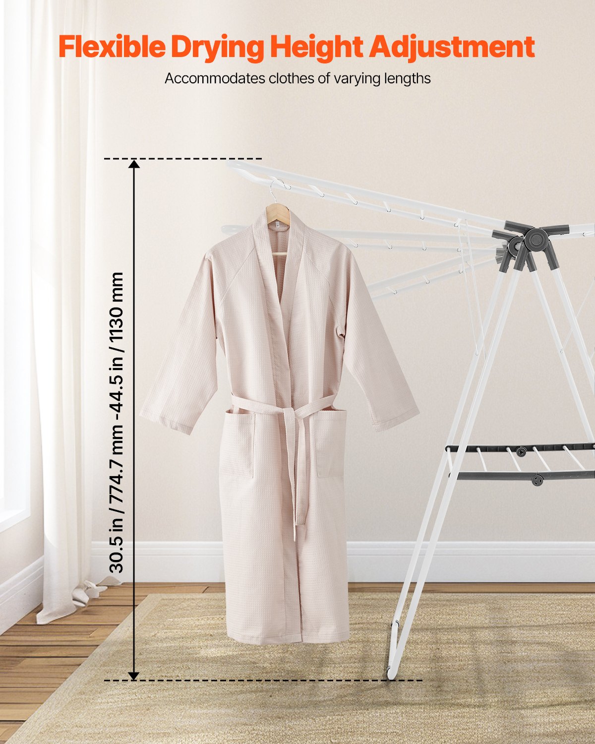 2-Tier Foldable Clothes Drying Rack with Clips