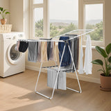 2-Tier Foldable Clothes Drying Rack with Clips