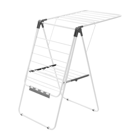2-Tier Foldable Clothes Drying Rack with Clips