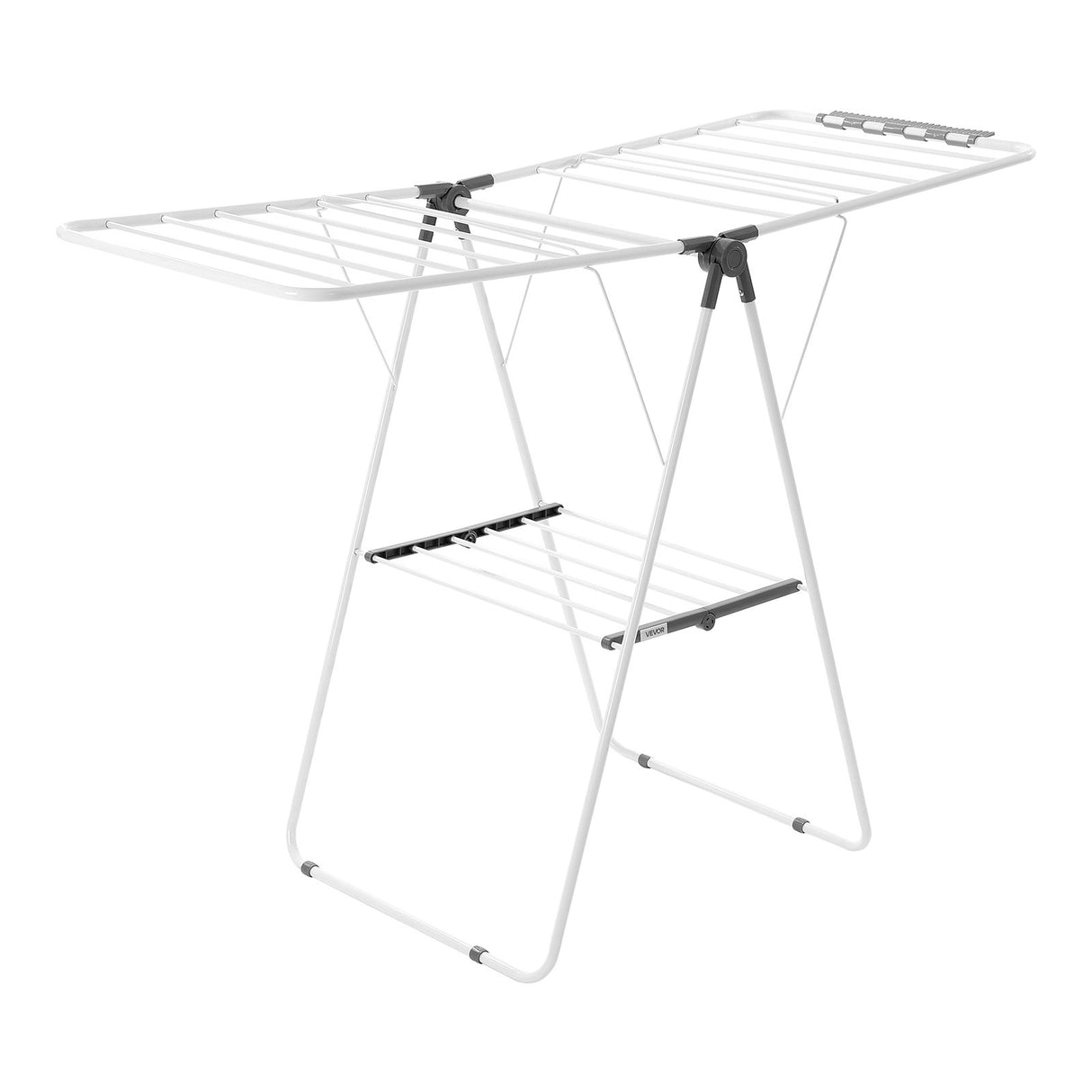 2-Tier Foldable Clothes Drying Rack with Clips