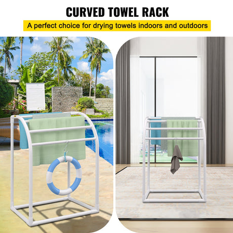 VEVOR Milky White Pool Towel Rack