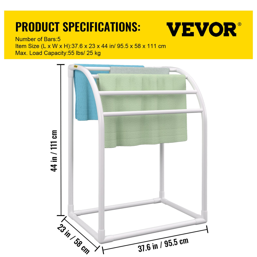 VEVOR Milky White Pool Towel Rack