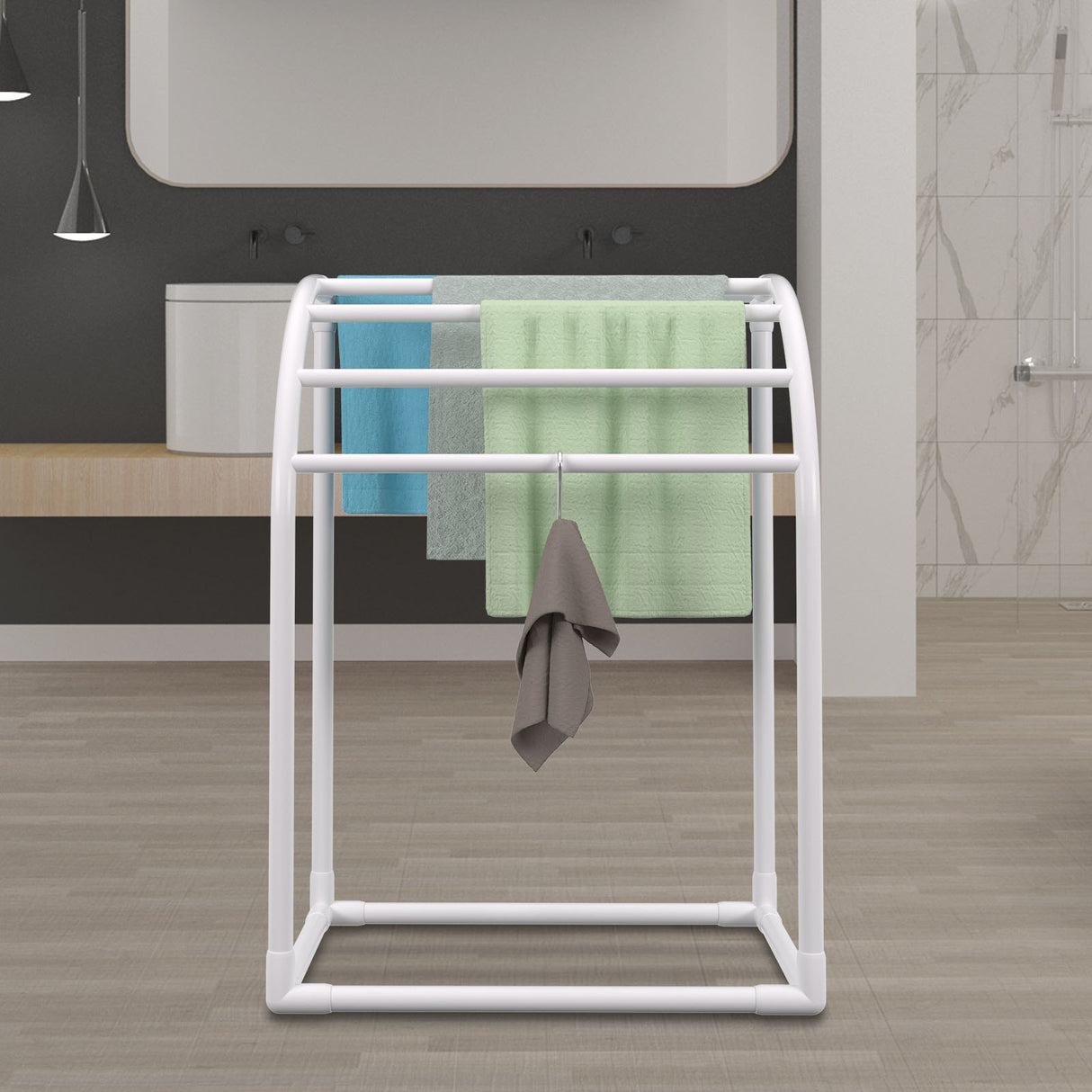 VEVOR Milky White Pool Towel Rack